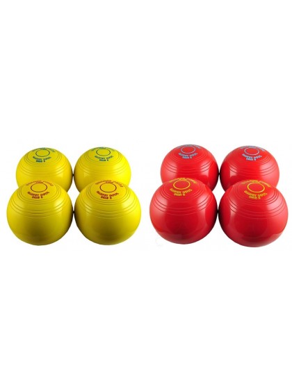 DRAKES PRIDE 3-7/8 INCH INDOOR CARPET BOWLS - 8 BOWLS COLOURED