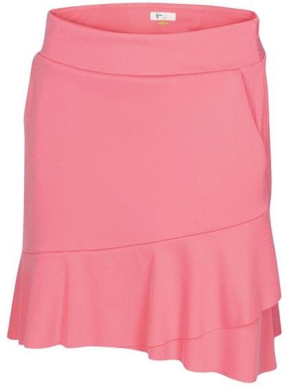 GREG NORMAN CROSSOVER FLOUNCE CORAL GUAVA PULL-ON SKORT